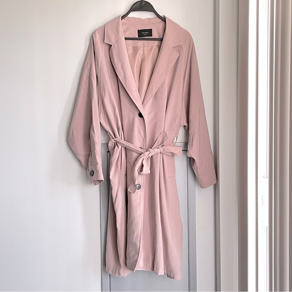 STITCH Dusty Pink Trench Coat with Belt